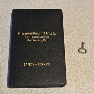 Vintage Book Coin Safe With Key Pittsburgh Deposit & Title Co.
